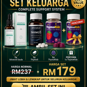 Set lengkap Habbatus Sauda untuk rutin harian seisi keluarga — dewasa, pasangan & anak-anak.